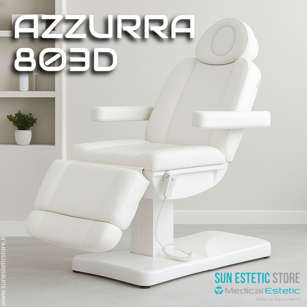 Azzurra 803D poltrona lettino elettrica professionale 3 motori estetica