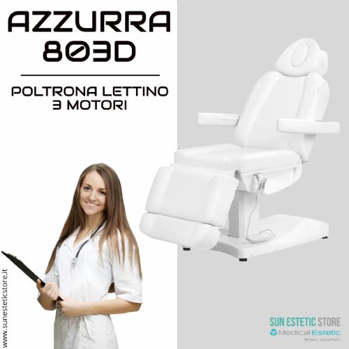 Azzurra 803Dpoltrona lettino elettrica professionale 3 motori estetica