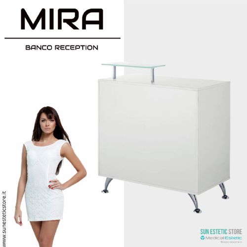 Mira banco cassa reception con 1 mobiletto 1 cassetto e 3 ripiani