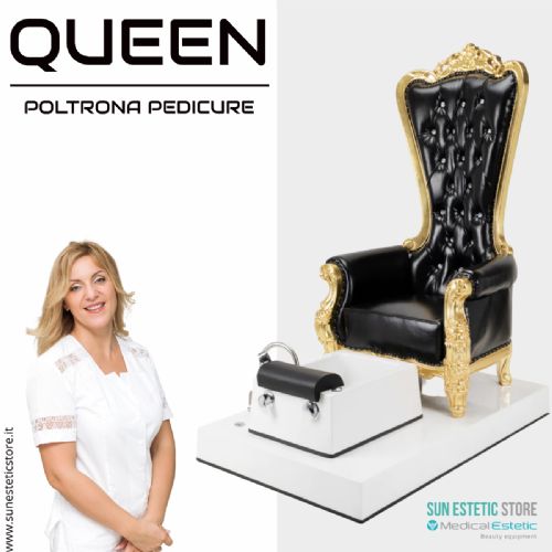 Queen poltrona pedicure spa estetica con vasca idromassaggio e cromoterapia