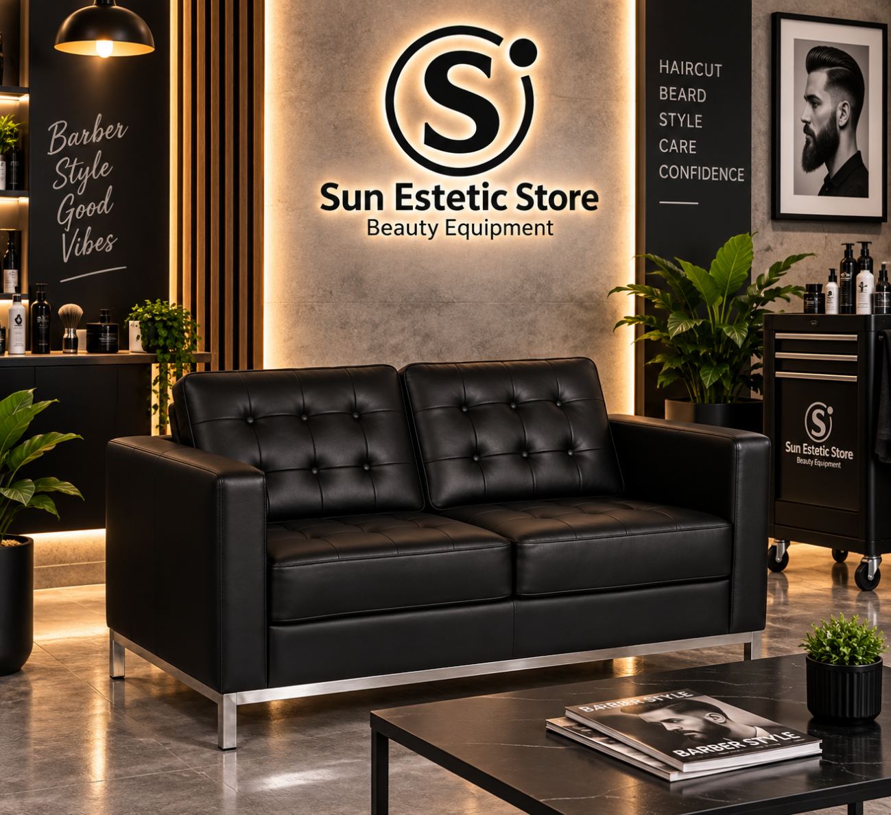 Sirio BM18019 divanetto in pelle reception arredamenti parrucchiere estetica