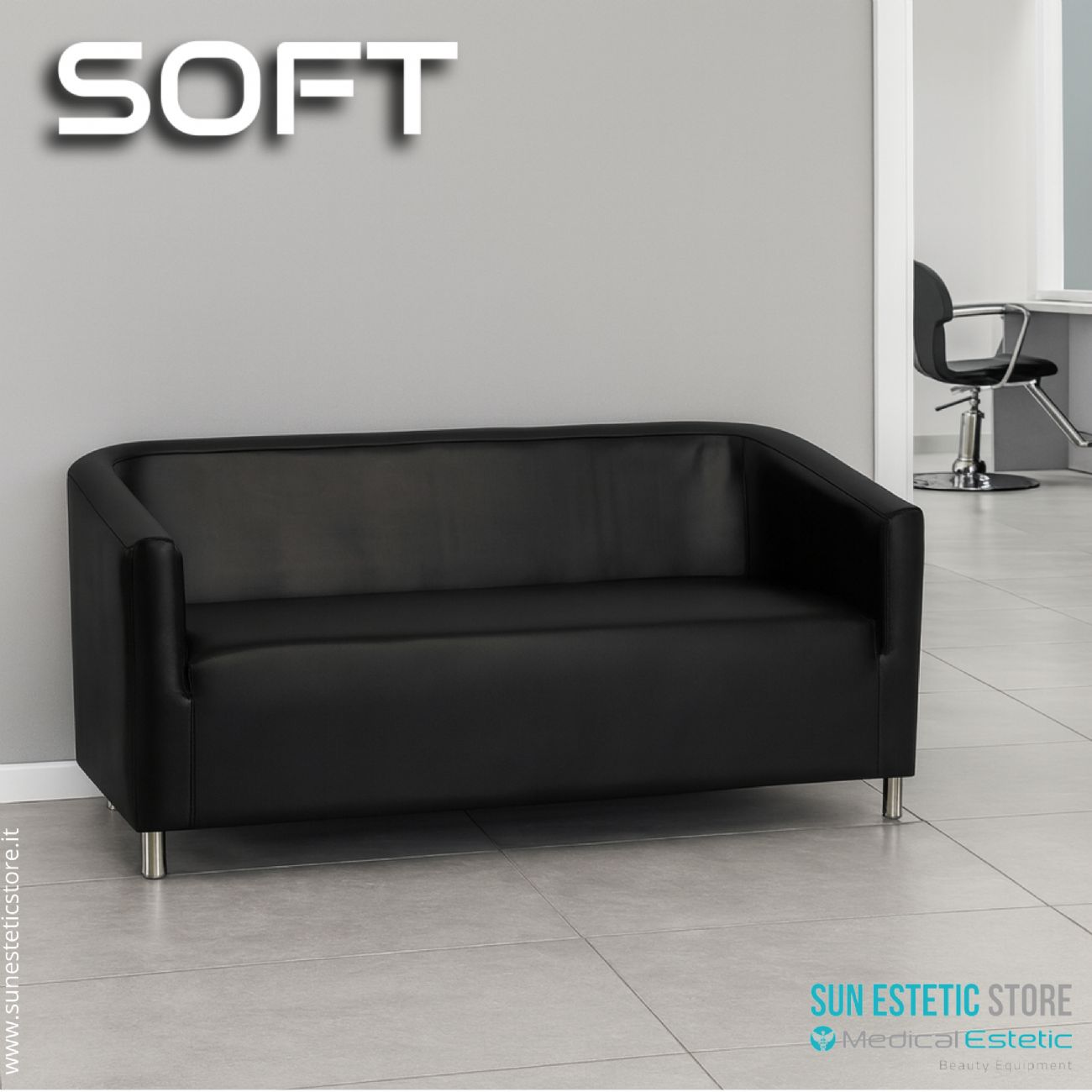 Soft M021 divanetto in pelle reception arredamenti parrucchiere estetica