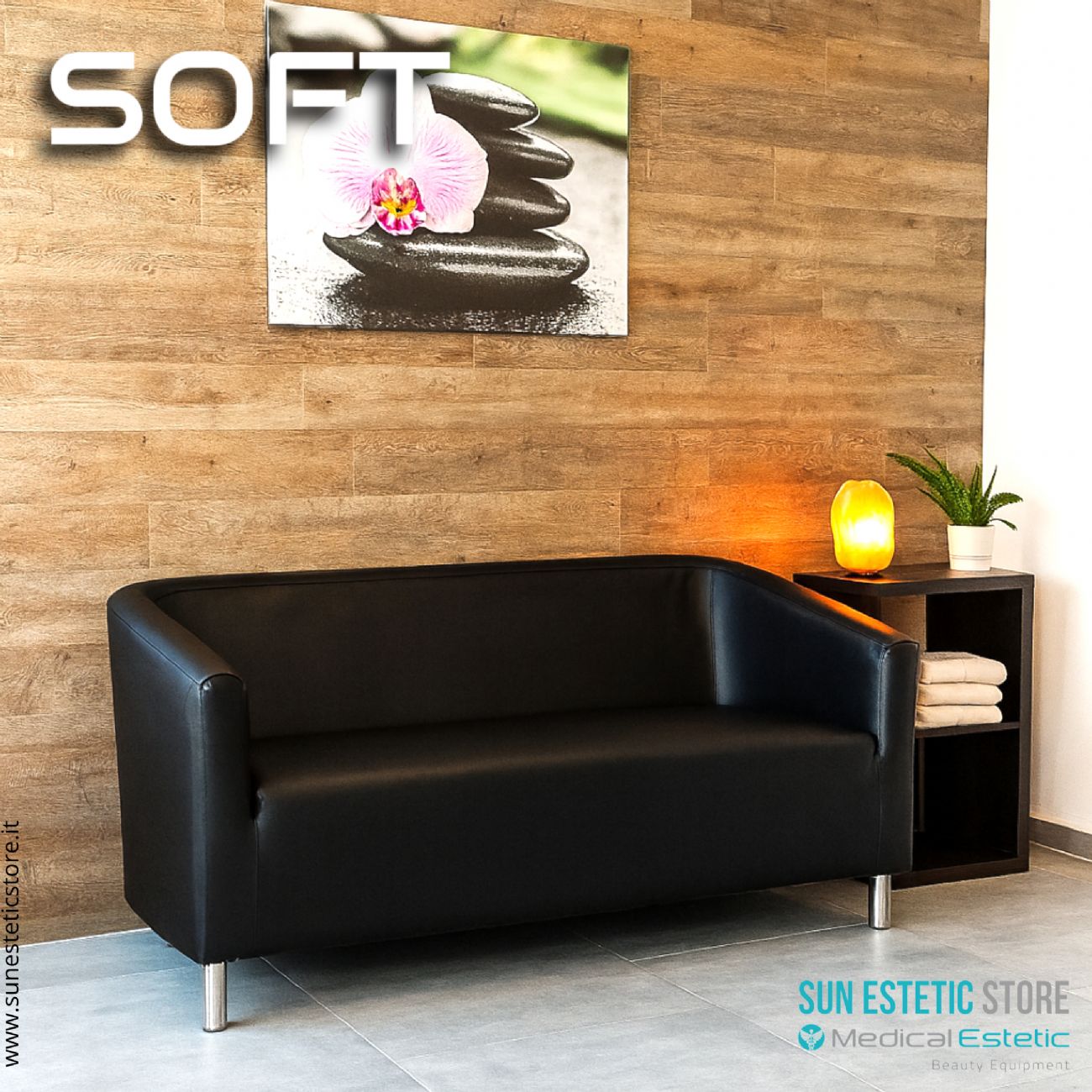 Soft M021 divanetto in pelle reception arredamenti parrucchiere estetica