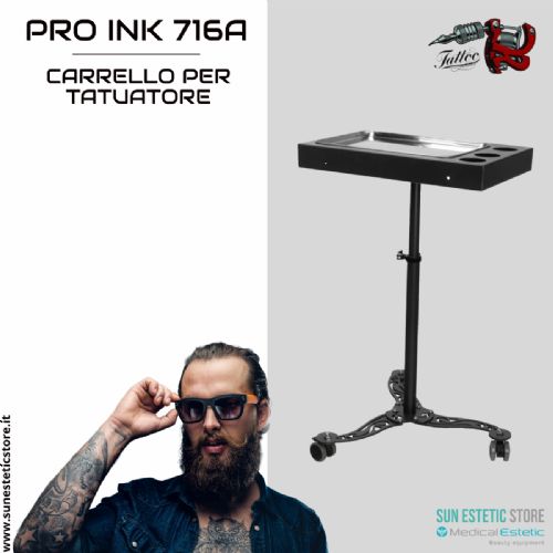 Pro Ink 716 carrello supporto per studio tattoo tatuatore colore nero