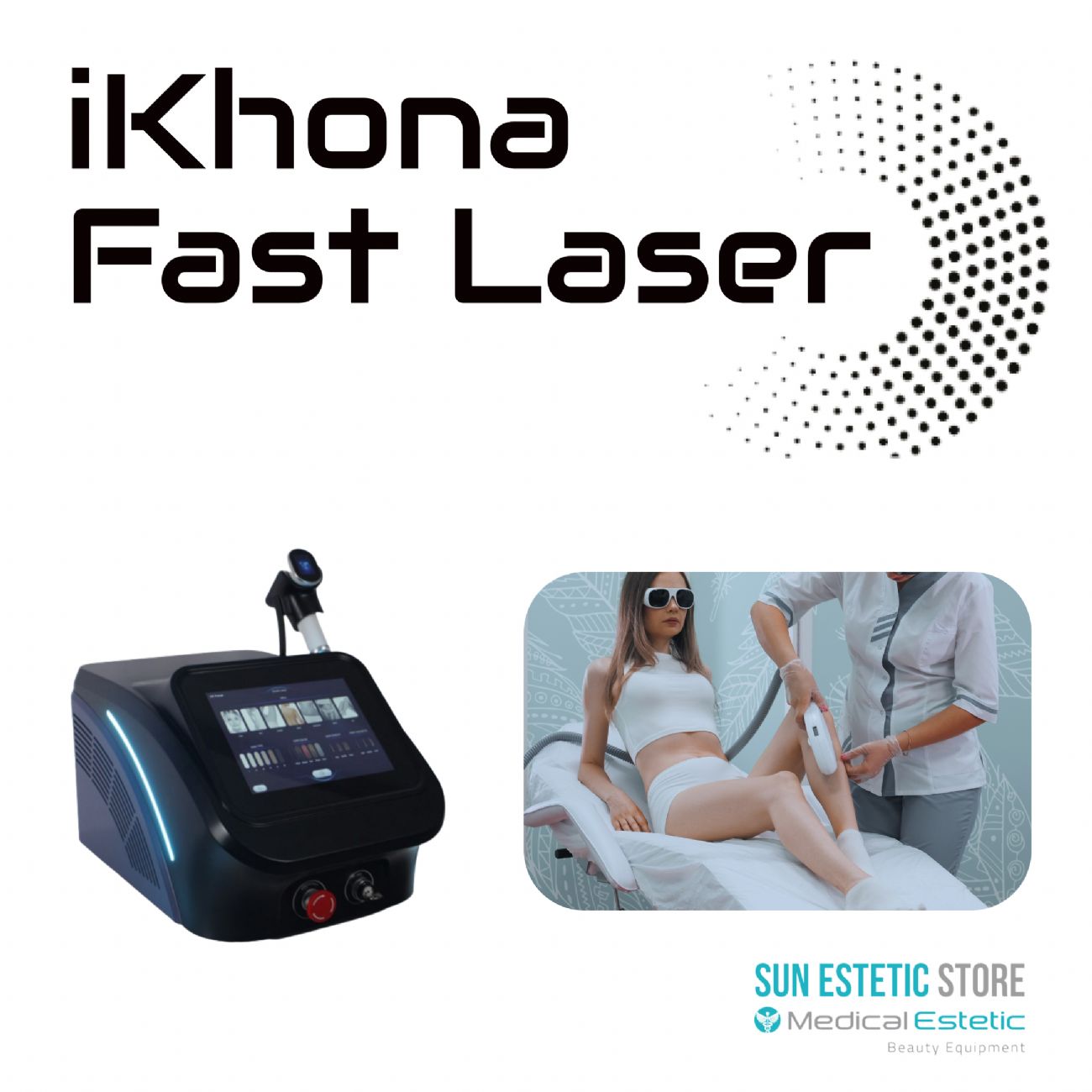 iKhona Fast Laser diodo 2 lunghezze d'onda 808 - 1064 nm - 1000W portatile estetica 40J