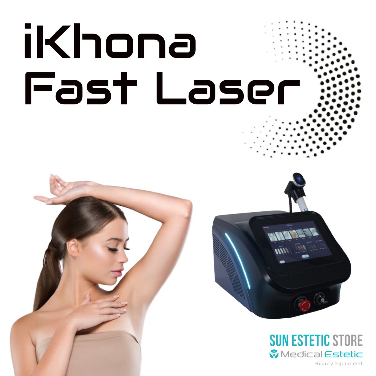 iKhona Fast Laser diodo 2 lunghezze d'onda 808 - 1064 nm - 1000W portatile estetica 40J