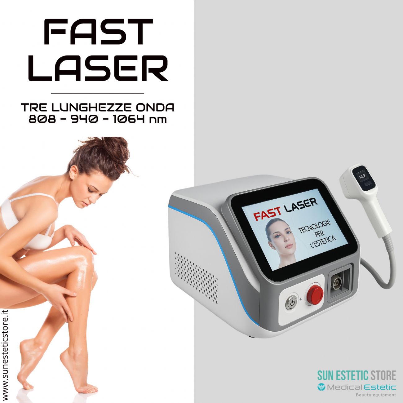 Fast Laser diodo 3 lunghezze d'onda 808 - 940 - 1064 nm