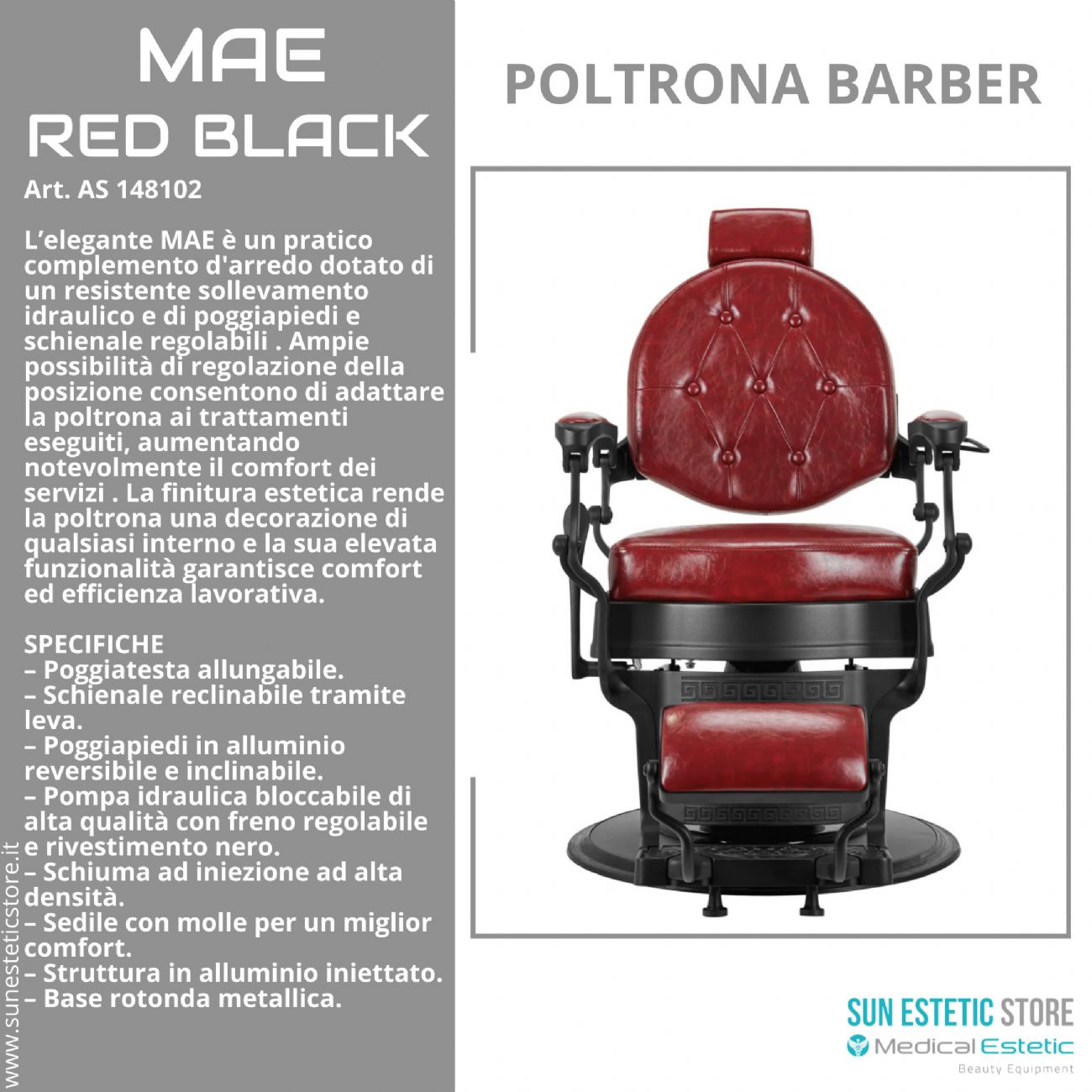 MAE RED BLACK Poltrona Barber