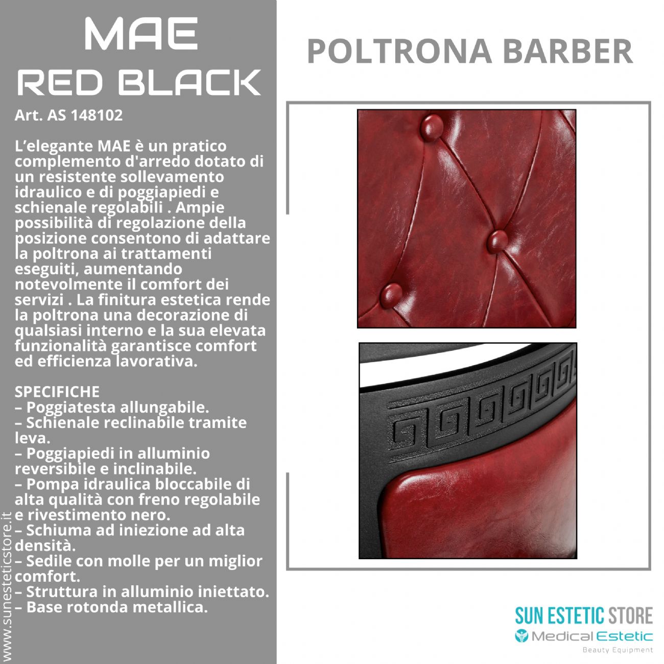 MAE RED BLACK Poltrona Barber