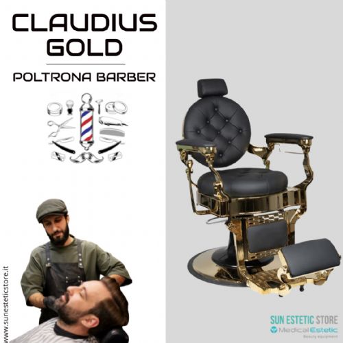 CLAUDIUS GOLD POLTRONA MASCHILE BARBIERE PARRUCCHIERE BARBER SHOP