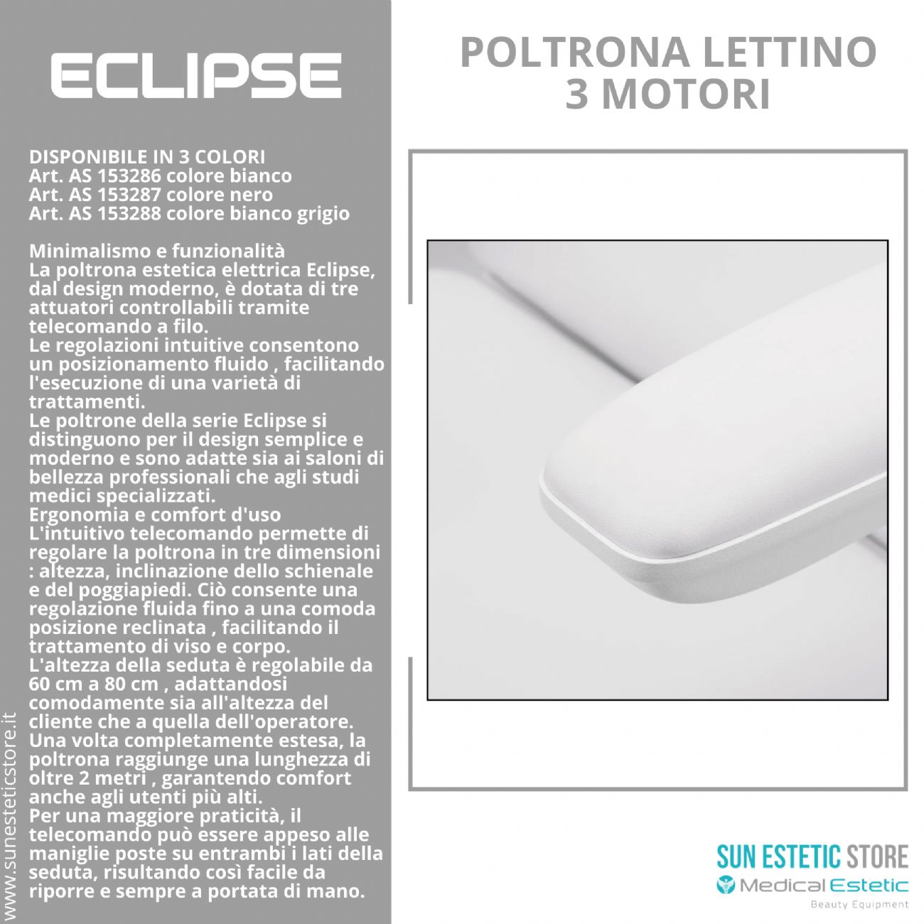 Eclipse poltrona lettino multifunzionale studio medico estetica  spa farmacia