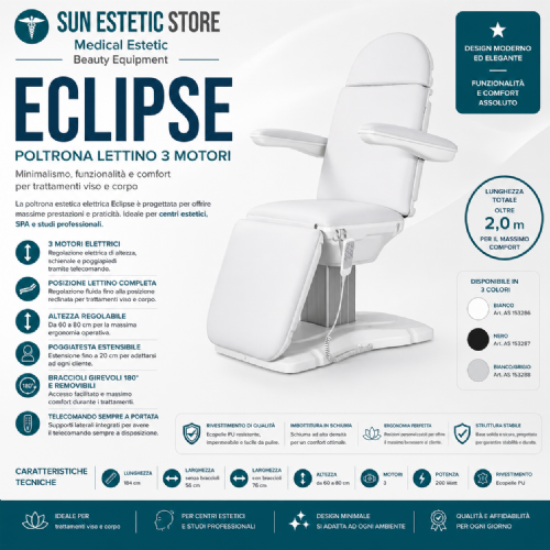 Eclipse poltrona lettino multifunzionale studio medico estetica  spa farmacia