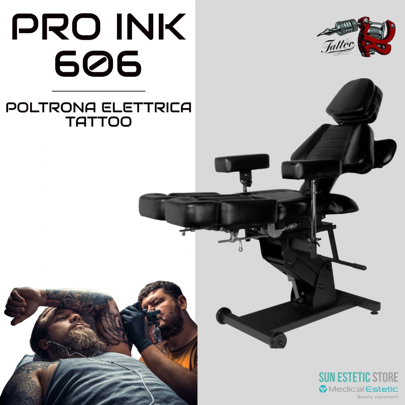 Pro Ink 606 poltrona lettino tattoo elettrica multifunzionale i tattuaggi