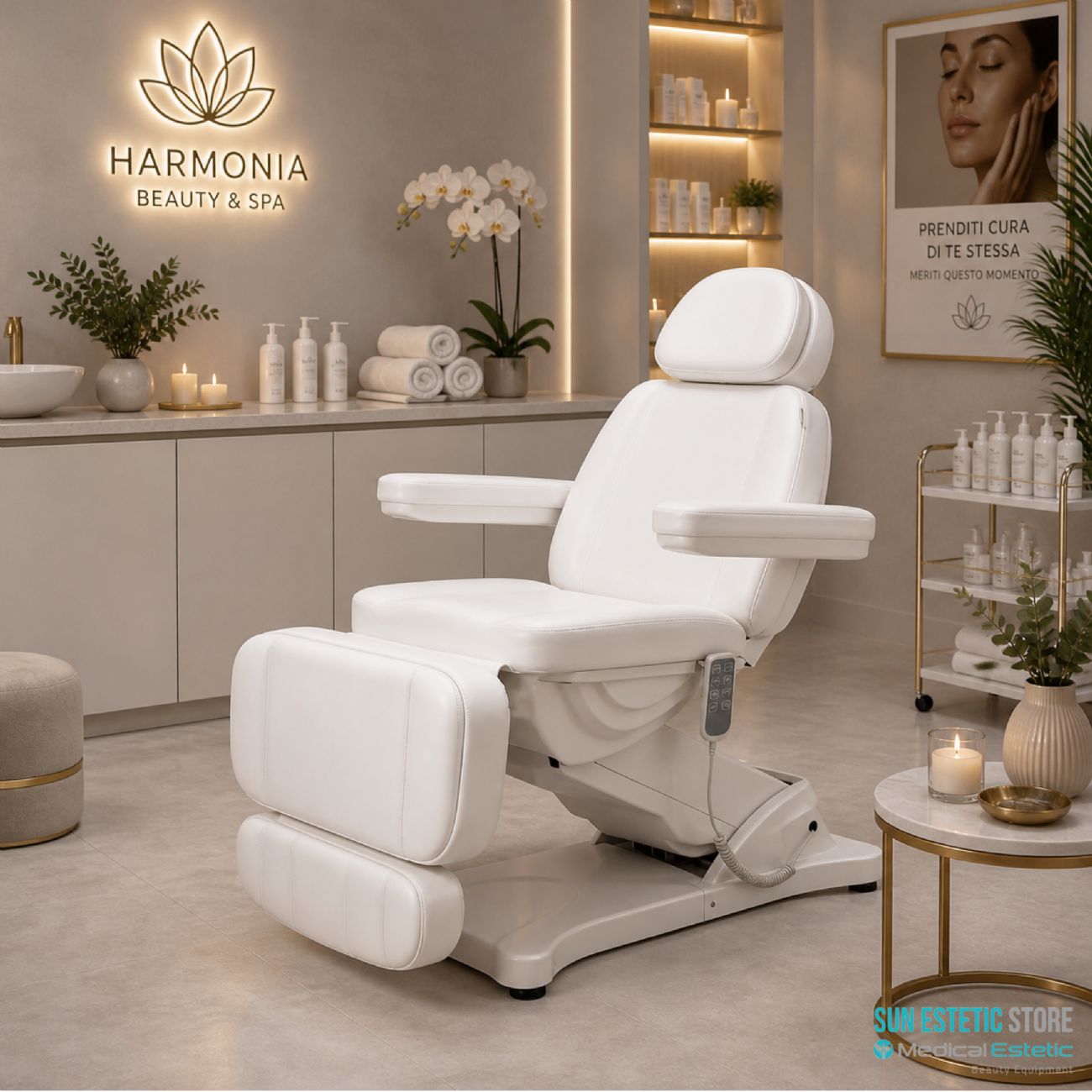 Sillon Classic poltrona lettino elettrica 3 motori estetica spa studio medico