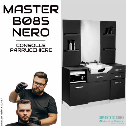 MASTER B085 CONSOLLE CON LAVELLO CASSETTI E MENSOLE PARRUCCHIERE BARBER