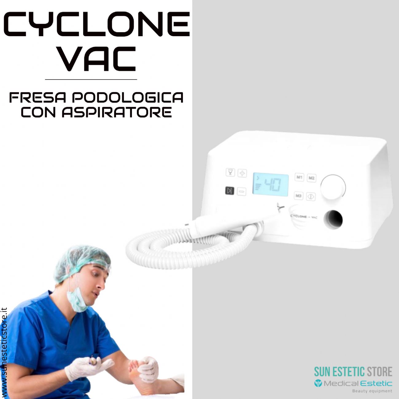 Ciclone Vac fresa podologica con aspirazione micromotore onicotecnica nails