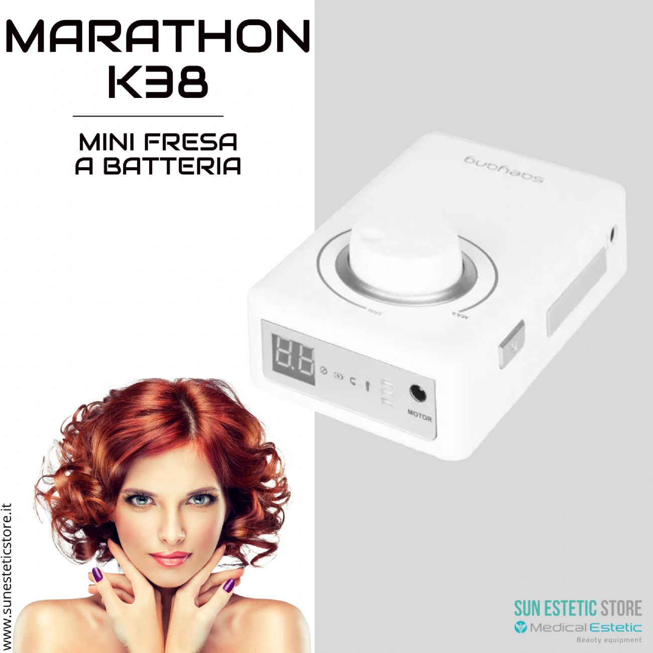 Marathon k38 fresa micromotore a batteria portatile onicotecnica nails