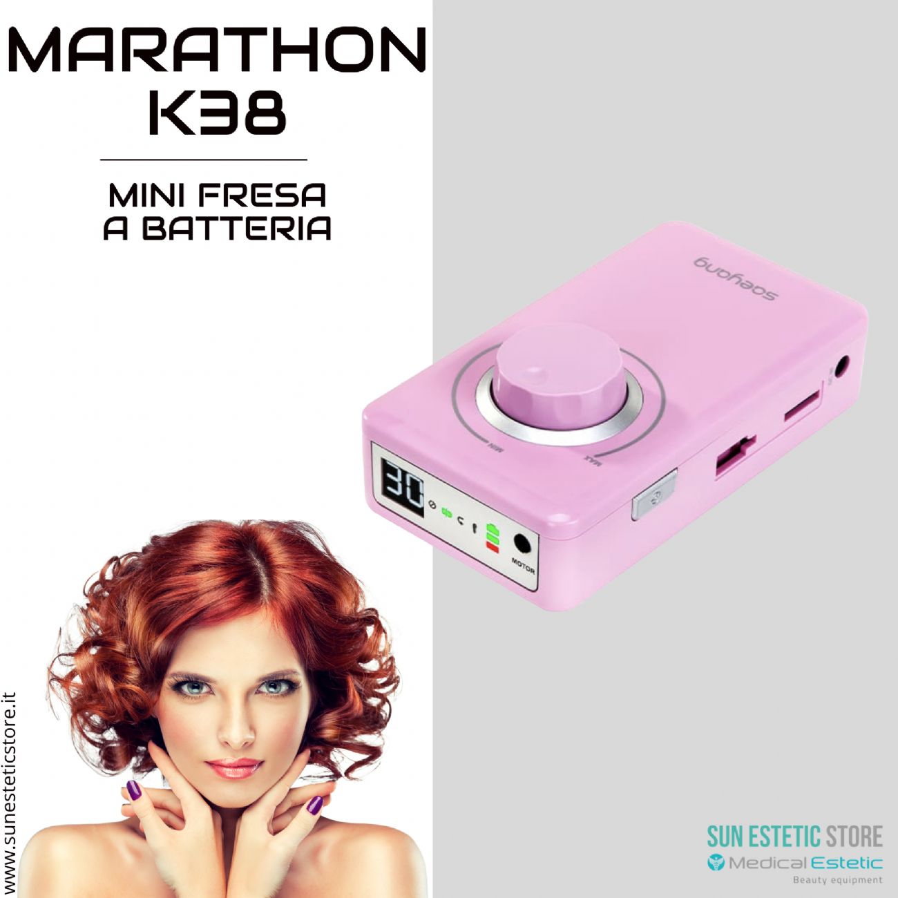 Marathon k38 fresa micromotore a batteria portatile onicotecnica nails