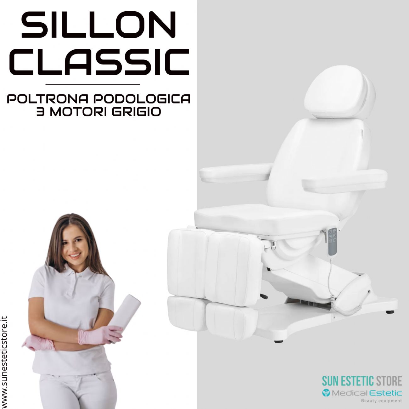 Sillon Classic Pedi poltrona podologica 3 motori per pedicure estetica