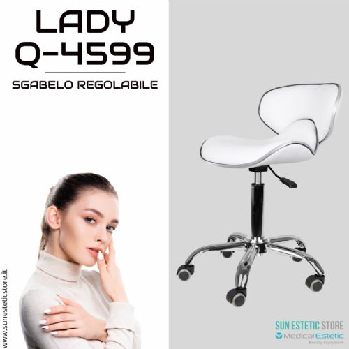 Lady Q-4599 sgabello poltroncina regolabile con schienale estetica nails