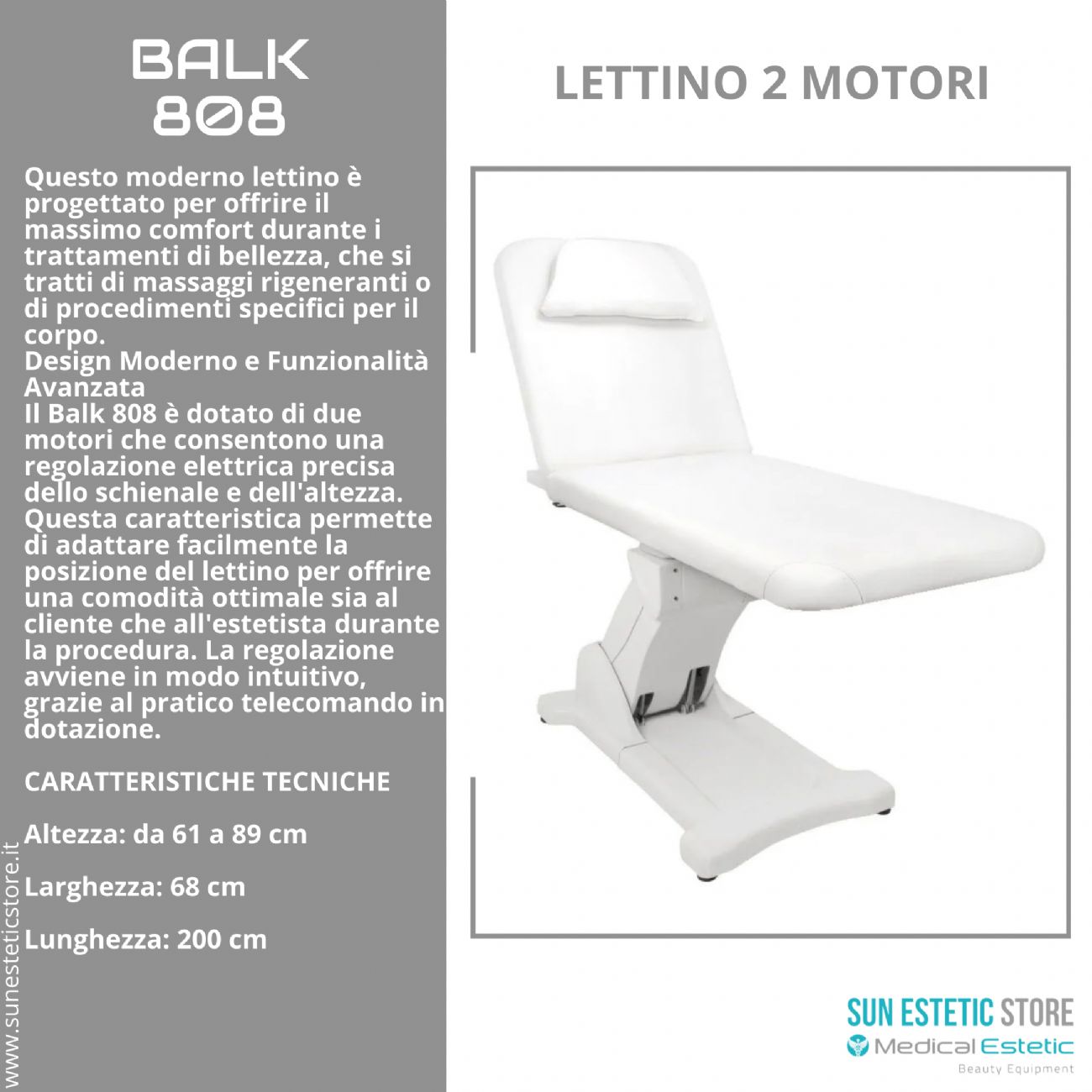 Balk 808 Lettino 2 motori massaggio estetica studio medico ambulatorio