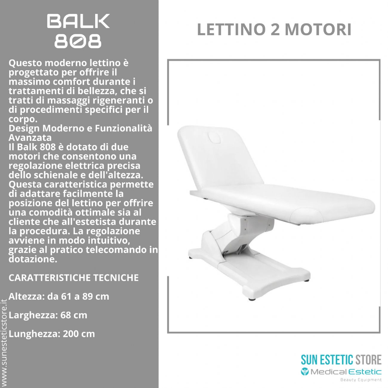 Balk 808 Lettino 2 motori massaggio estetica studio medico ambulatorio