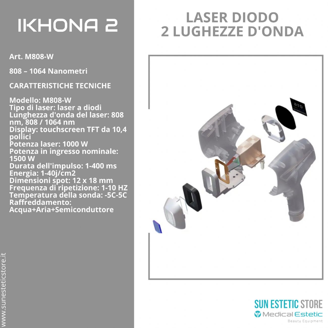 IKHONA 2 LASER DIODO   DUE LUNGHEZZE D’ONDA 808 – 1064 NM