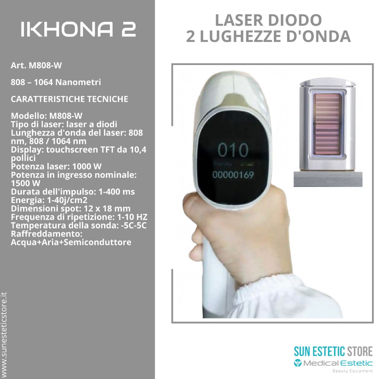 IKHONA 2 LASER DIODO   DUE LUNGHEZZE D’ONDA 808 – 1064 NM