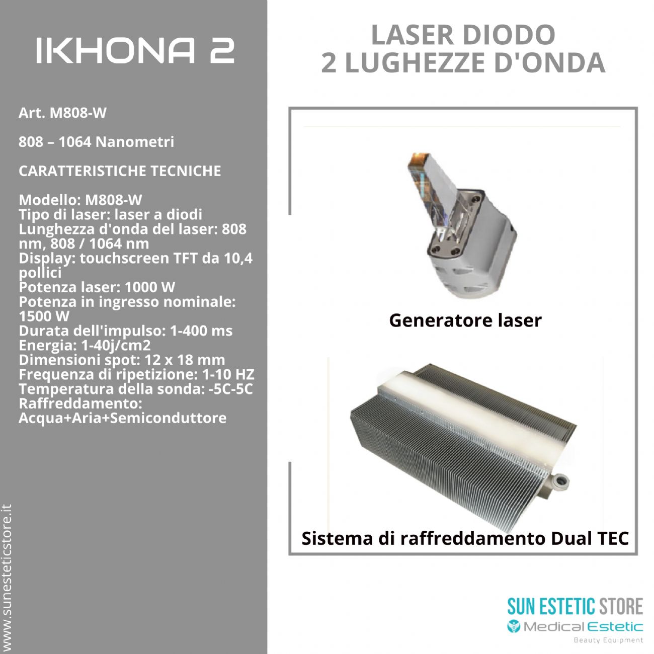 IKHONA 2 LASER DIODO   DUE LUNGHEZZE D’ONDA 808 – 1064 NM