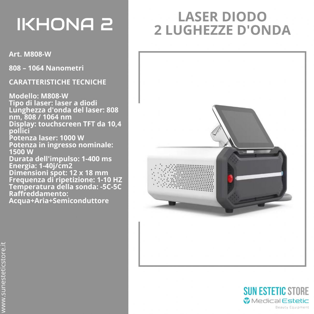 IKHONA 2 LASER DIODO   DUE LUNGHEZZE D’ONDA 808 – 1064 NM