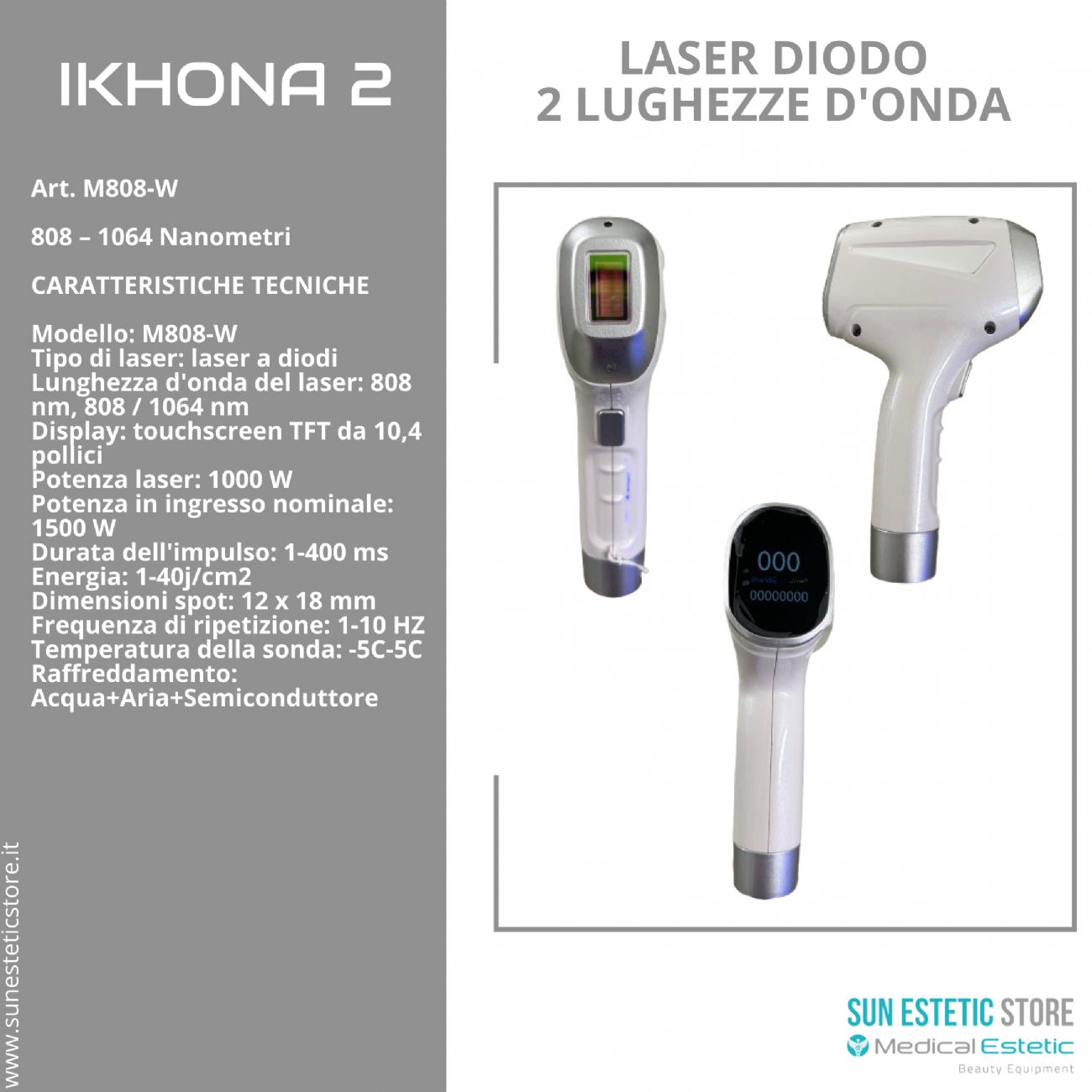 IKHONA 2 LASER DIODO   DUE LUNGHEZZE D’ONDA 808 – 1064 NM