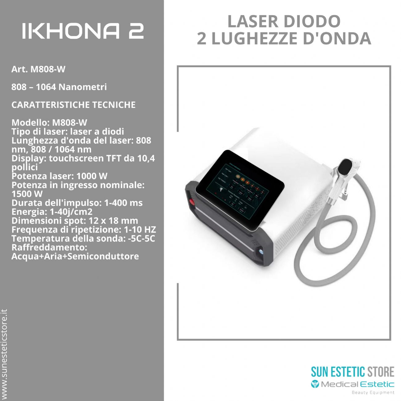 IKHONA 2 LASER DIODO   DUE LUNGHEZZE D’ONDA 808 – 1064 NM