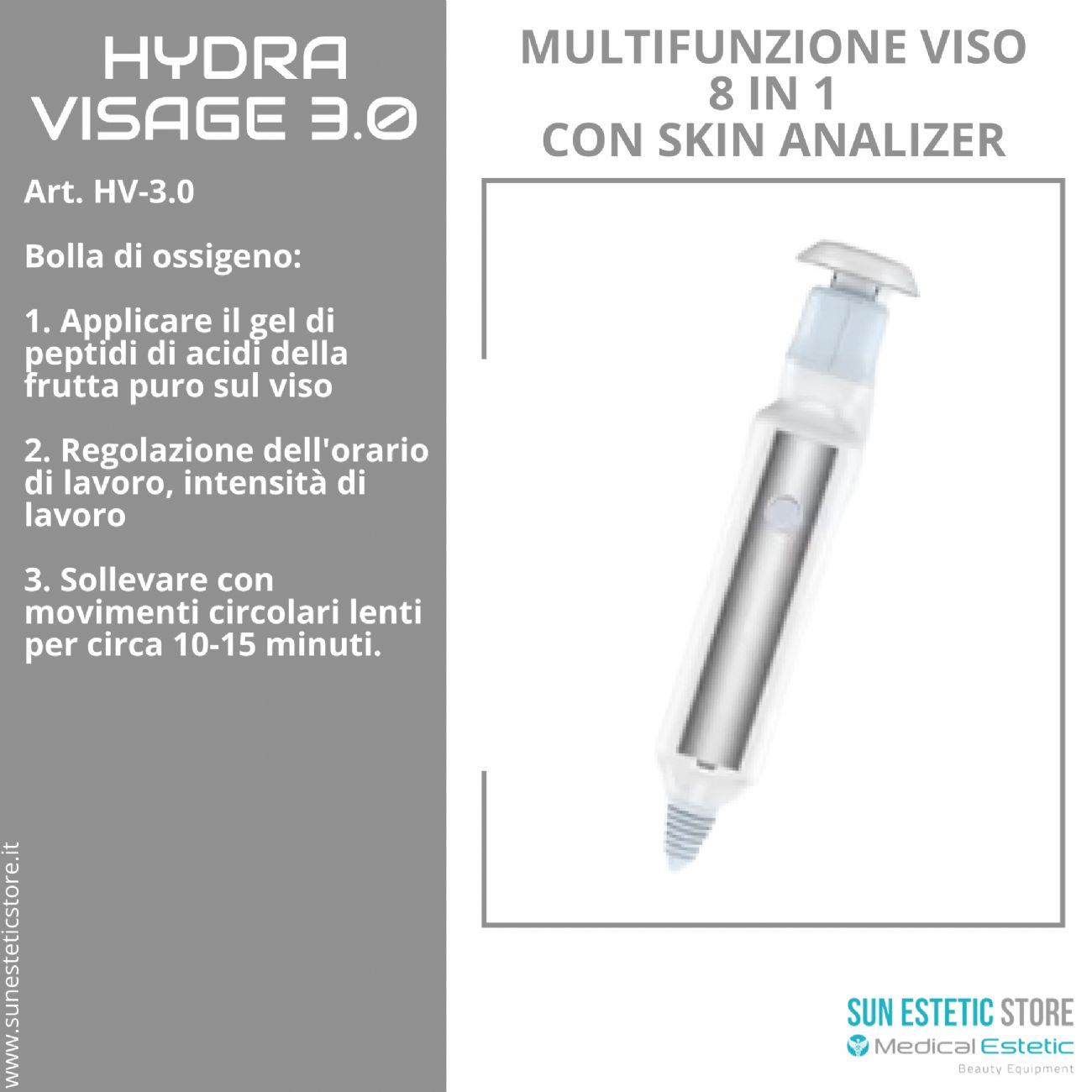 Hydra Visage 3.0 multifunzione viso 8 in 1 con analisi della pelle