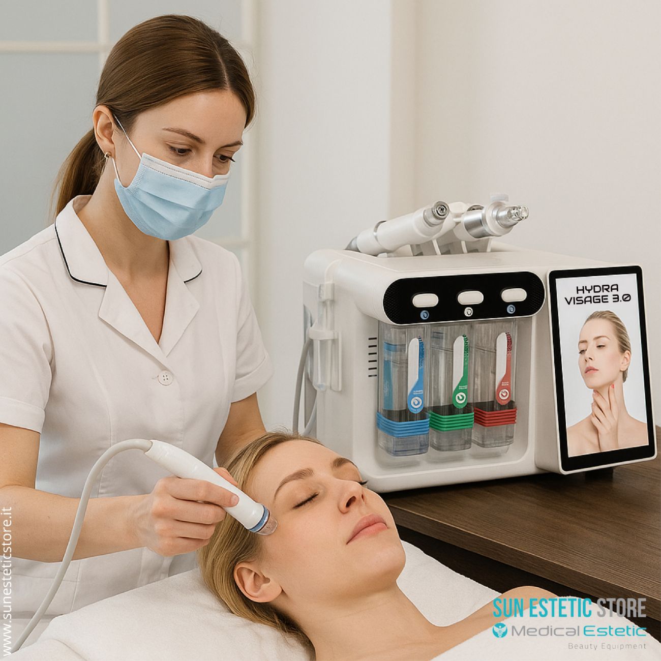 Hydra Visage 3.0 multifunzione viso 8 in 1 con analisi della pelle