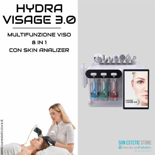Hydra Visage 3.0 multifunzione viso 8 in 1 con analisi della pelle