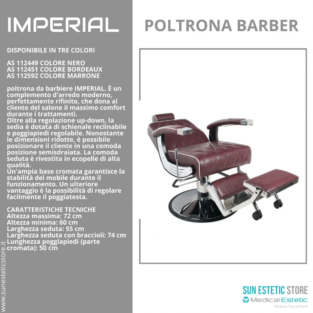 Imperial poltrona Barber parrucchiere uomo