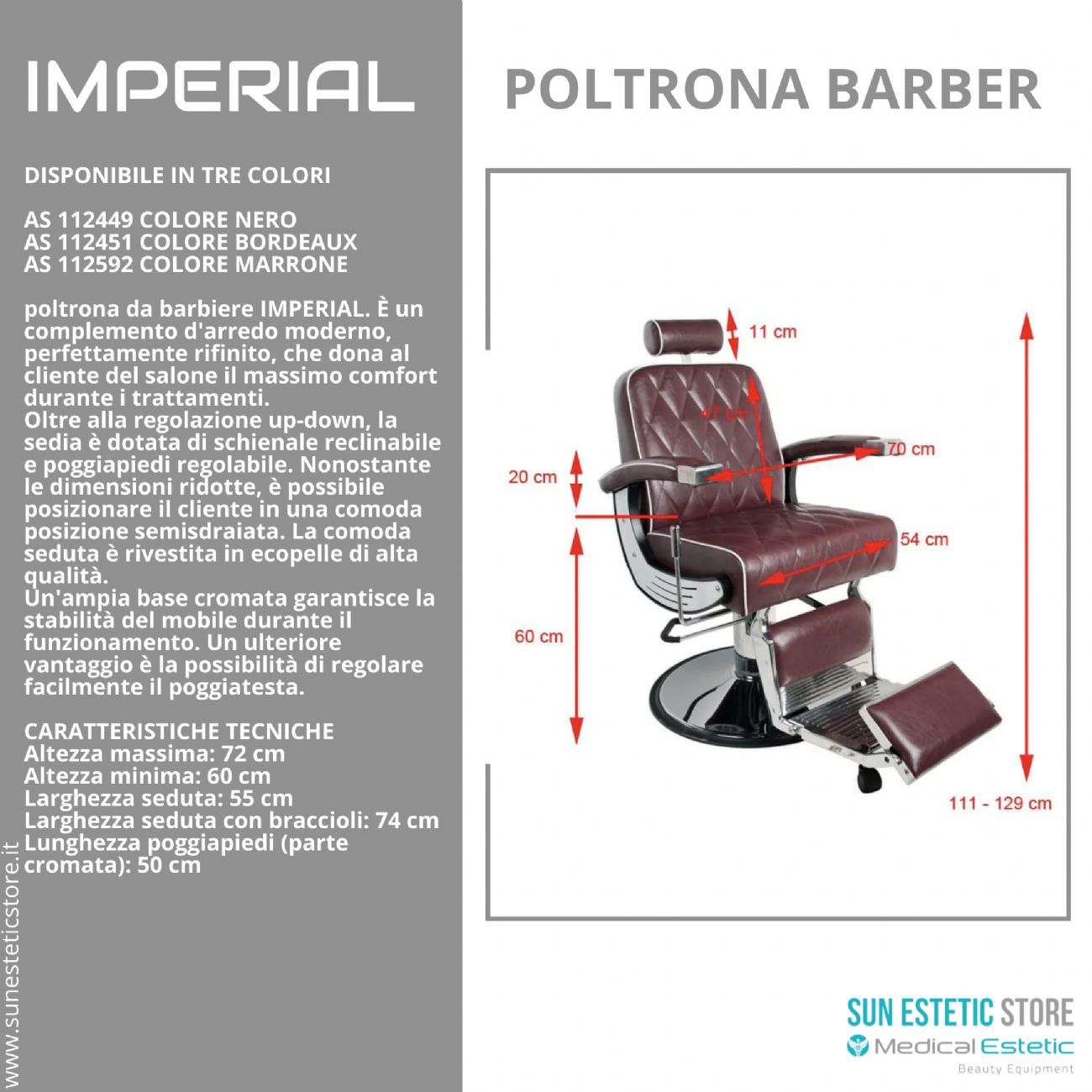 Imperial poltrona Barber parrucchiere uomo