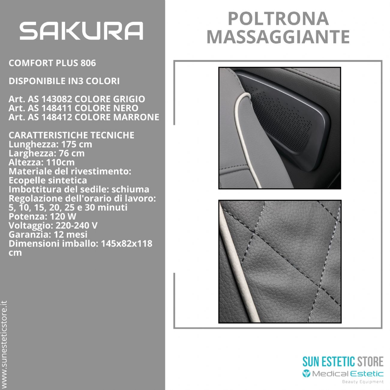 SAKURA COMFORT PLUS 806 POLTRONA MASSAGGIANTE