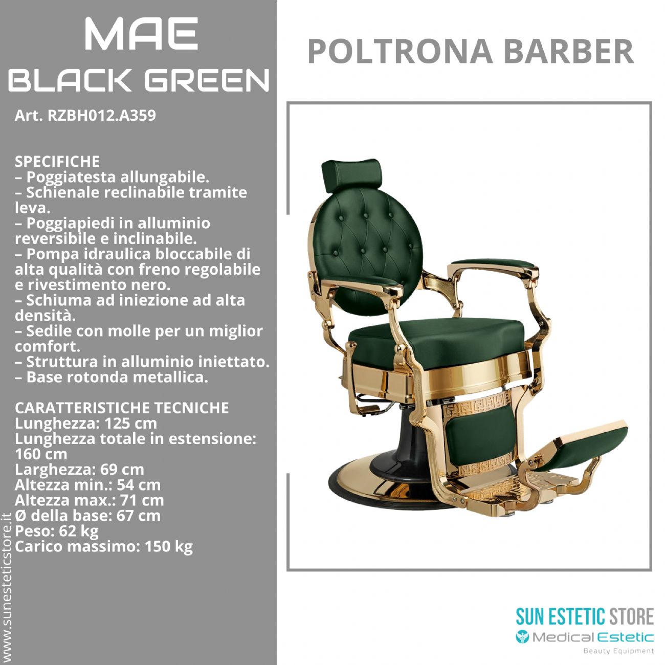 MAE GOLD GREEN Poltrona Barber