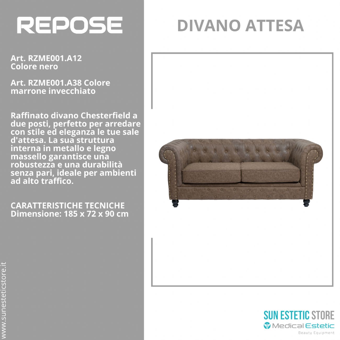 Repose divano in pelle reception arredamenti ingresso parrucchiere estetica