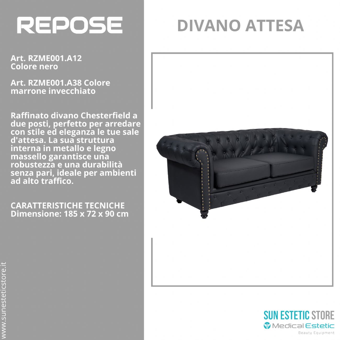 Repose divano in pelle reception arredamenti ingresso parrucchiere estetica