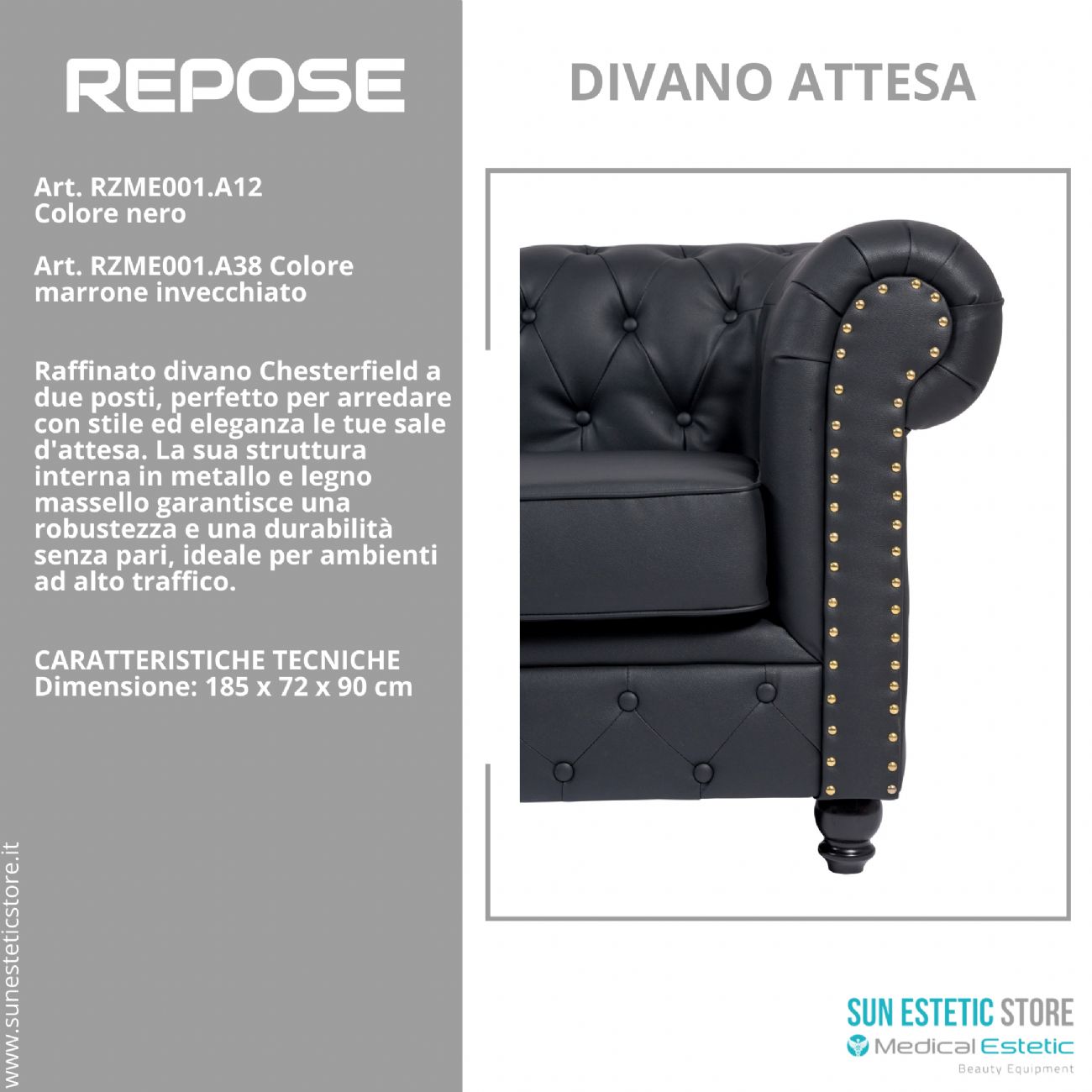 Repose divano in pelle reception arredamenti ingresso parrucchiere estetica