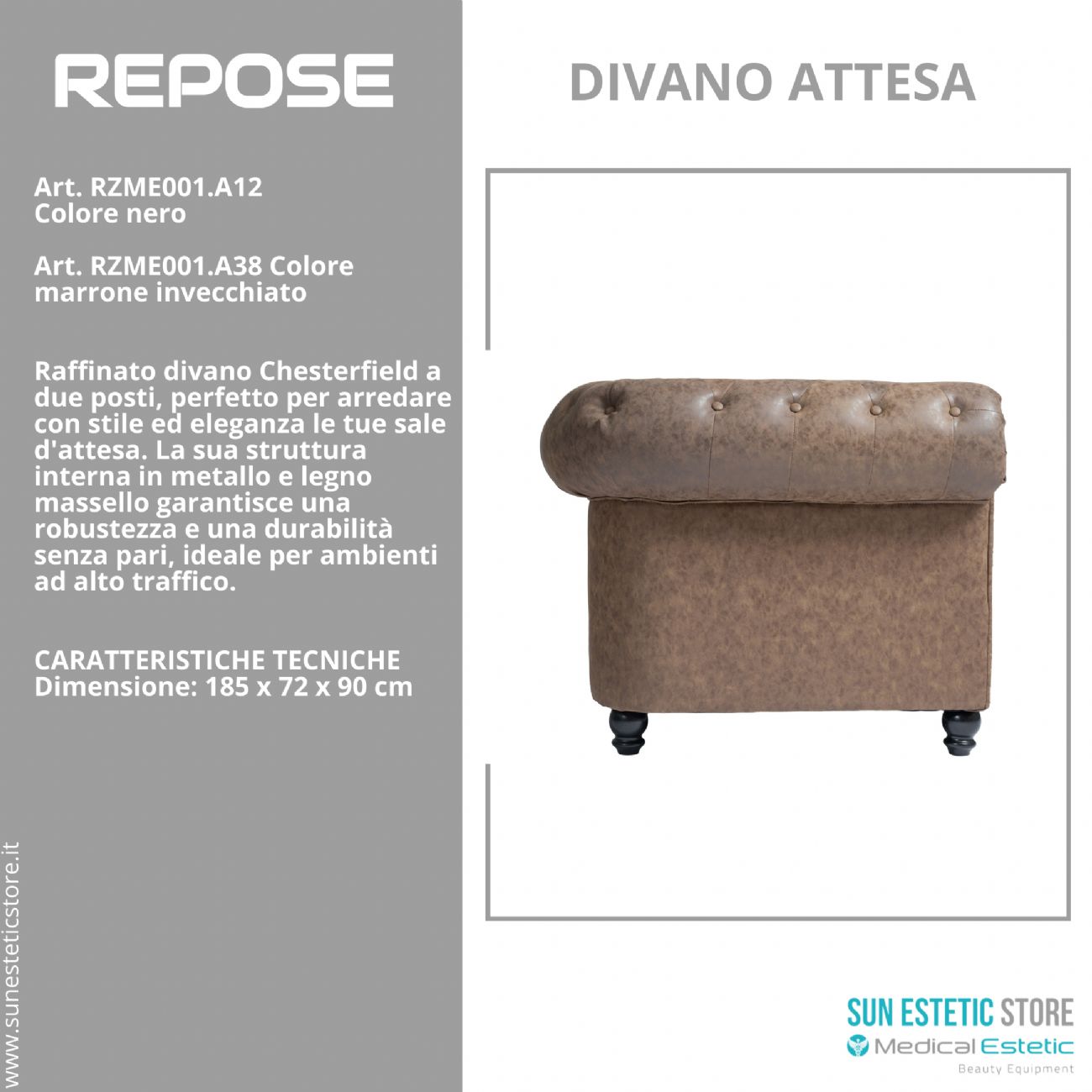 Repose divano in pelle reception arredamenti ingresso parrucchiere estetica