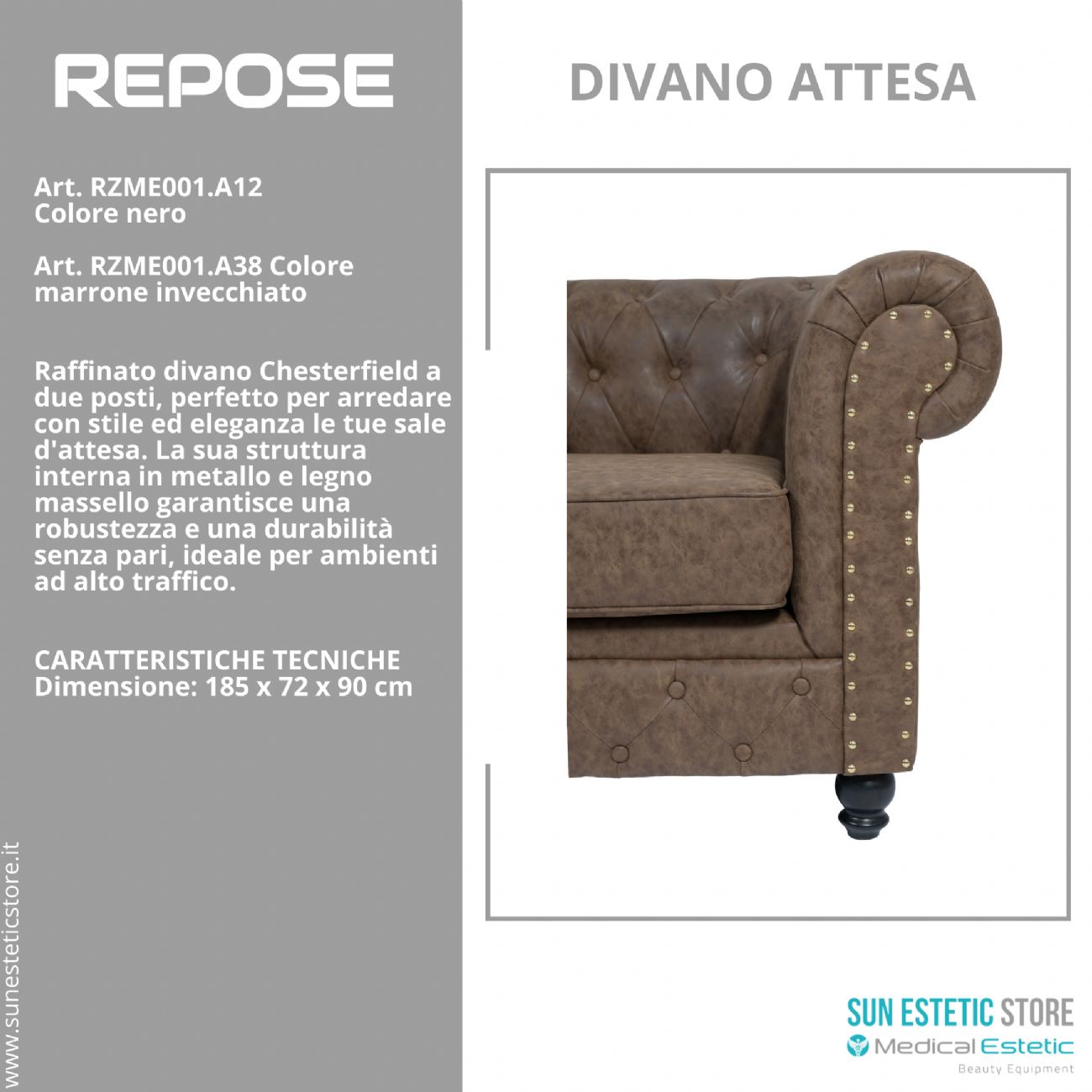Repose divano in pelle reception arredamenti ingresso parrucchiere estetica