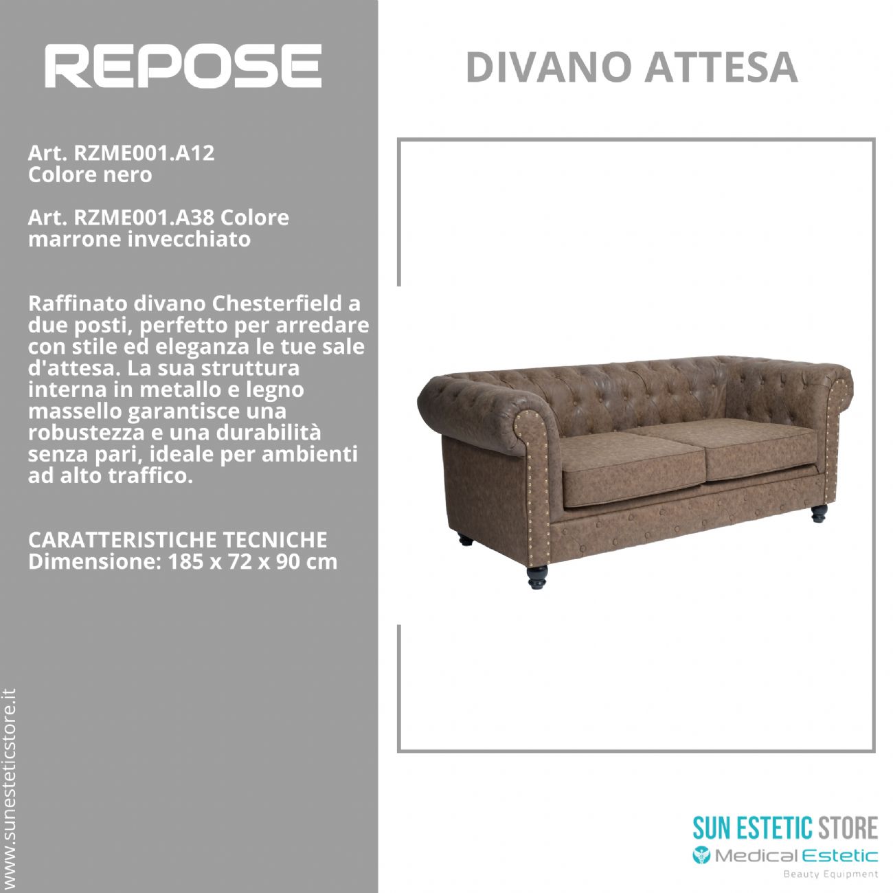 Repose divano in pelle reception arredamenti ingresso parrucchiere estetica