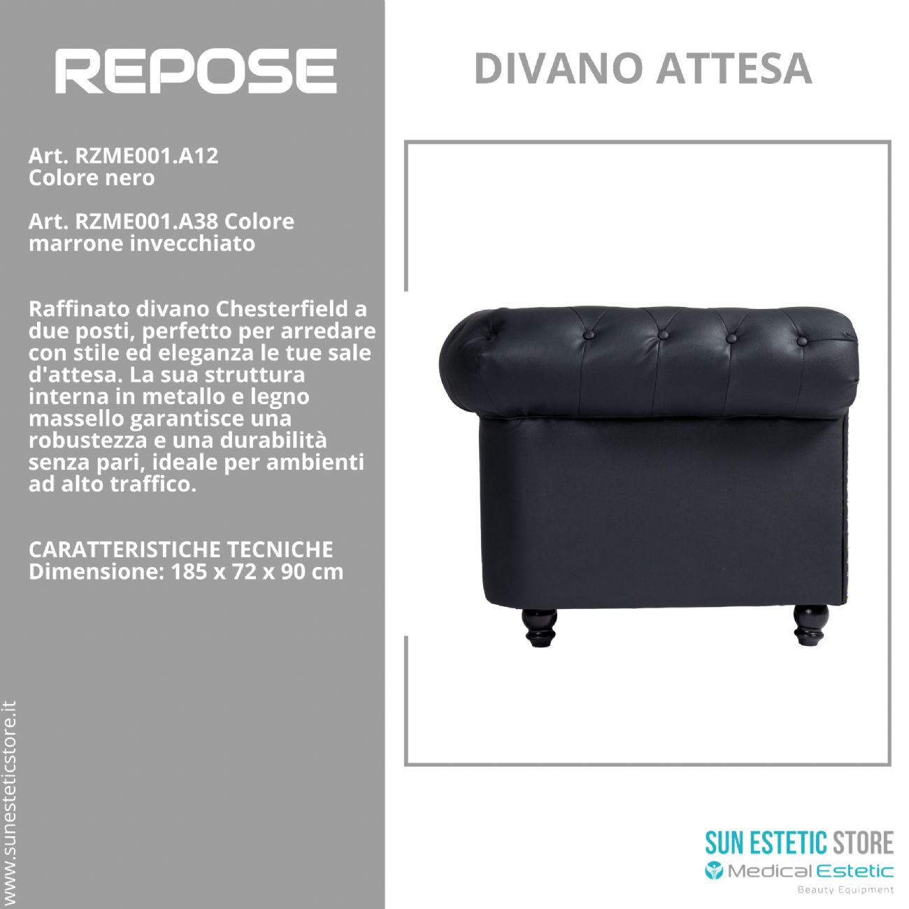 Repose divano in pelle reception arredamenti ingresso parrucchiere estetica