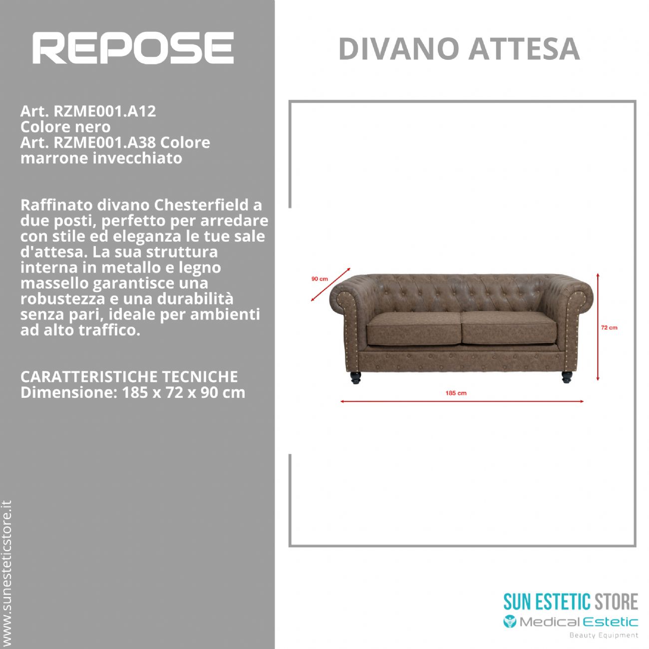 Repose divano in pelle reception arredamenti ingresso parrucchiere estetica