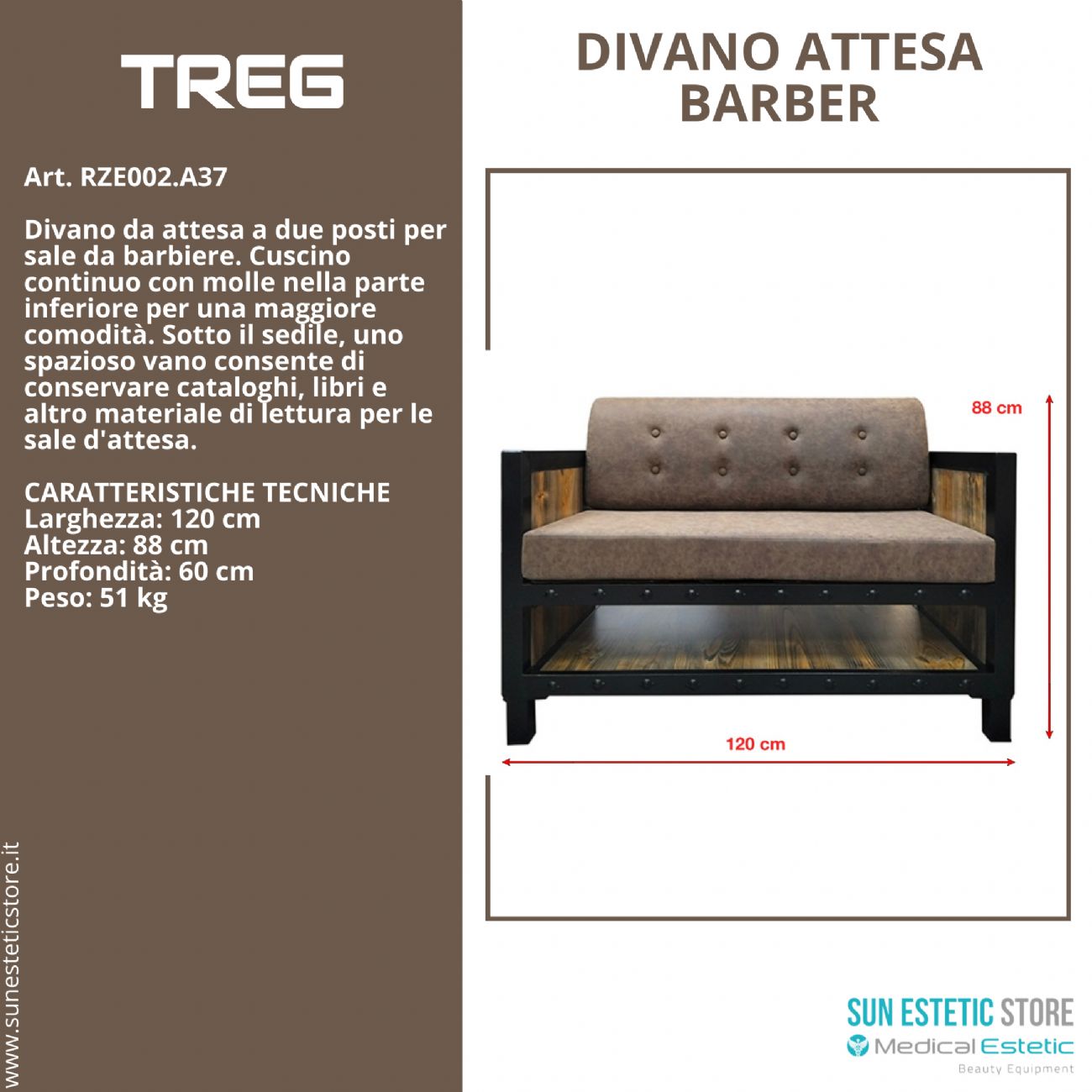 Treg divano in pelle reception arredamenti ingresso parrucchiere barber