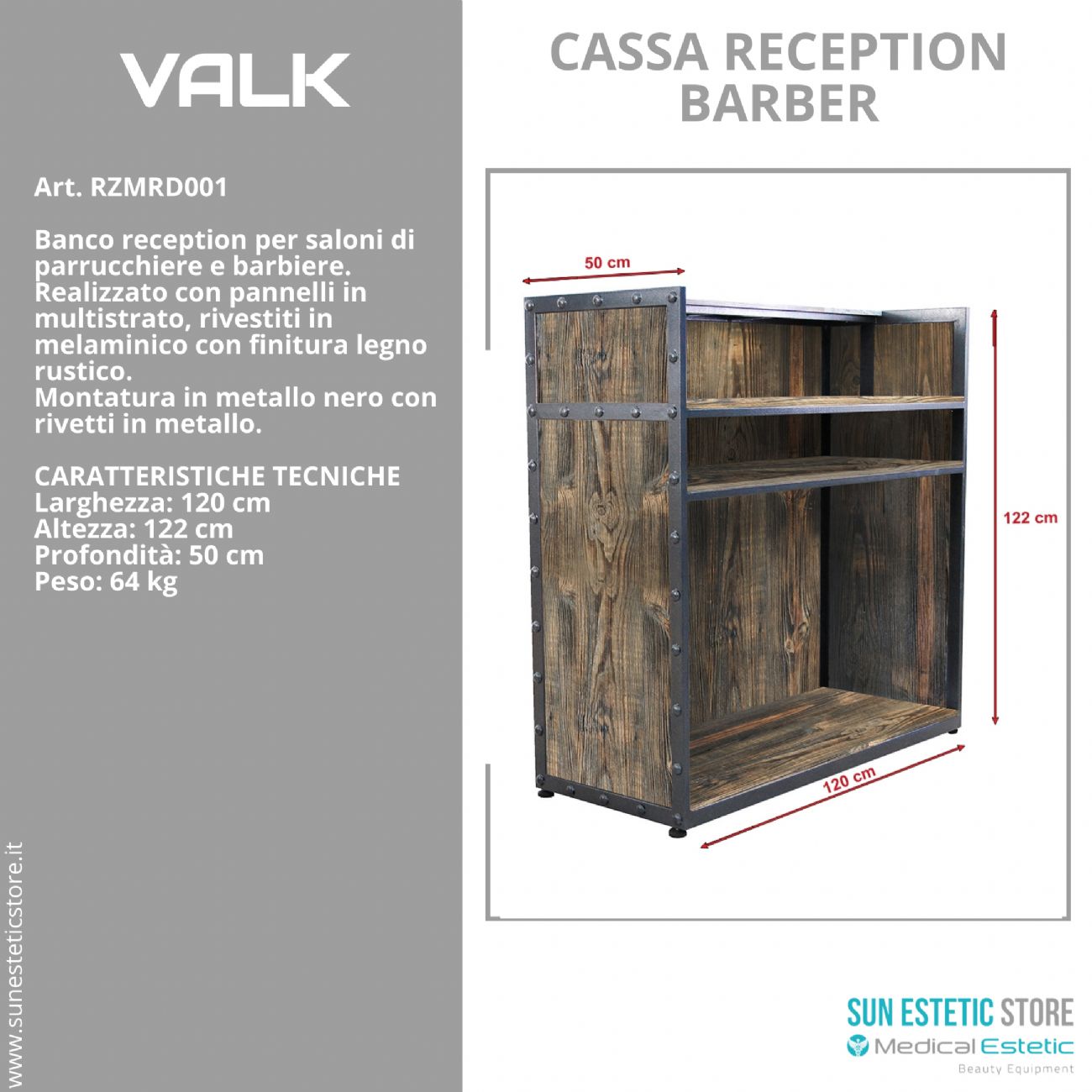 Valk banco cassa reception parrucchiere barber shop in lego e metallo