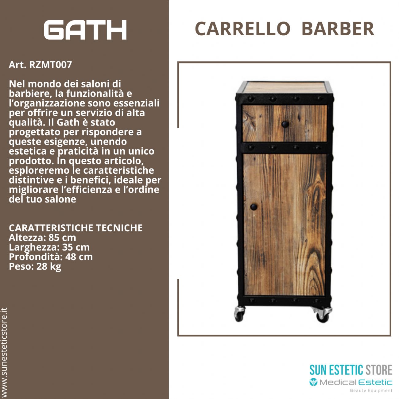 Gath carrello trolley per negozio parrucchiere maschile barbiere barber shop